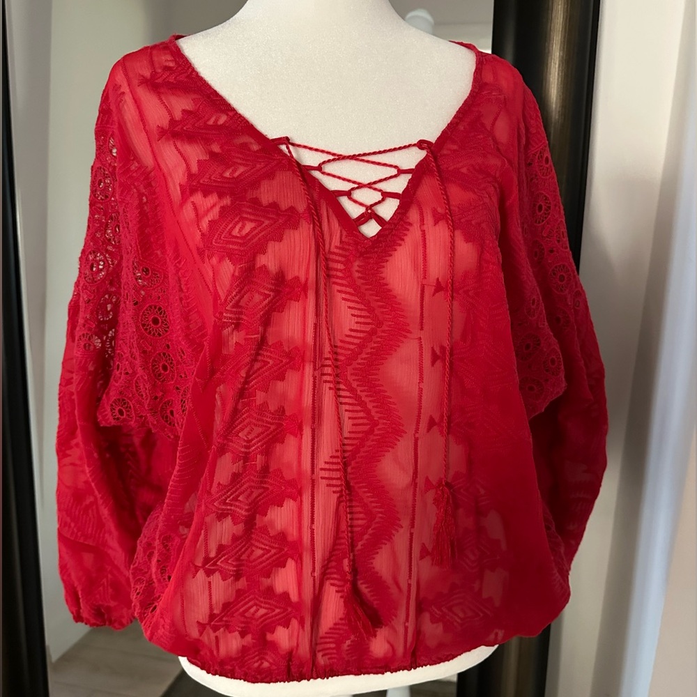NWOT Sanctuary women’s red blouse. Size small.